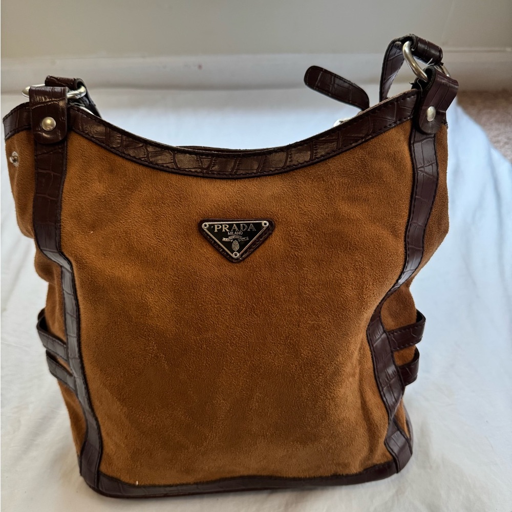 Brown Suede Shoulder Bag